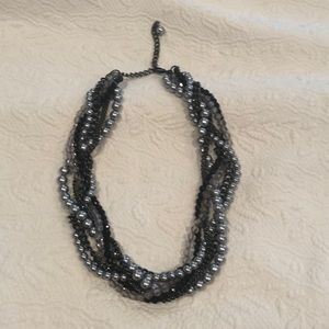 Park Lane black and silver twist necklace